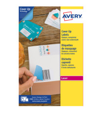 Etichette adesive coprenti BlockOut - in carta - permanenti - 63 x 38,1 mm - 21 et/fg - 25 fogli - bianco - Avery