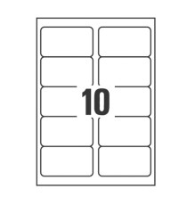 Etichette adesive coprenti BlockOut - in carta - permanenti - 99,1 x 57 mm - 10 et/fg - 25 fogli - bianco - Avery
