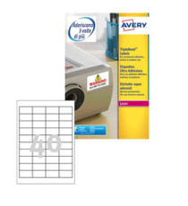 Etichette adesive extra strong L6140 - in poliestere - laser - permanenti - 45,7 x 25,4 mm - 40 et/fg - 20 fogli - bianc