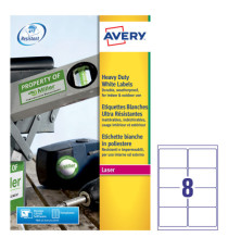 Etichette adesive L4715 - in poliestere - laser - permanenti - 99,1 x 67,7 mm - 8 et/fg - 20 fogli - bianco - Avery