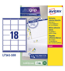 Etichette adesive L7161 - in carta - angoli arrotondati - laser - permanenti - 63,5 x 46,6 mm - 18 et/fg - 100 fogli - b