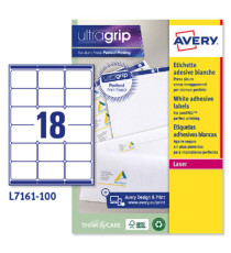 Etichette adesive L7161 - in carta - angoli arrotondati - laser - permanenti - 63,5 x 46,6 mm - 18 et/fg - 100 fogli - b
