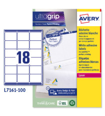 Etichette adesive L7161 - in carta - angoli arrotondati - laser - permanenti - 63,5 x 46,6 mm - 18 et/fg - 100 fogli - b