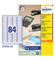 Etichette adesive L7656 - in carta - angoli arrotondati - laser- permanenti - 46 x 11,1 mm - 84 et/fg - 25 fogli - bianc