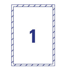 Etichette adesive per finestre - in carta - con pellicola - laser - rimovibili - 210 x 297 mm - 1et/fg - 10 fogli - bian