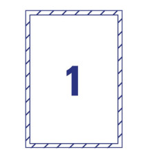 Etichette adesive per finestre - in carta - con pellicola - laser - rimovibili - 210 x 297 mm - 1et/fg - 10 fogli - bian