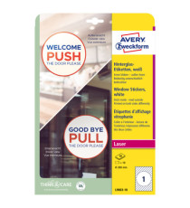 Etichette adesive per finestre - in carta - con pellicola - laser - rimovibili - diametro 200 mm - 1et/fg - 10 fogli - b