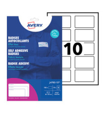Etichette badge - in seta acetata - inkjet - rimovibili - 80 x 50 mm - 10 et/fg - 15 fogli - bianco - Avery