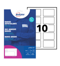 Etichette badge - in seta acetata - inkjet - rimovibili - 80 x 50 mm - 10 et/fg - 15 fogli - bianco - Avery