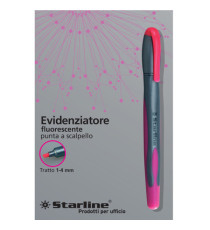 Evidenziatore a penna - punta scalpello - tratto da 1,0-4,0mm - fucsia - Starline