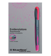 Evidenziatore a penna - punta scalpello - tratto da 1,0-4,0mm - fucsia - Starline
