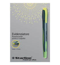 Evidenziatore a penna - punta scalpello - tratto da 1,0-4,0mm - giallo - Starline