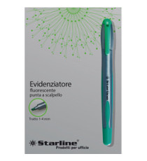 Evidenziatore a penna - punta scalpello - tratto da 1,0-4,0mm - verde - Starline
