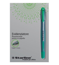 Evidenziatore a penna - punta scalpello - tratto da 1,0-4,0mm - verde - Starline