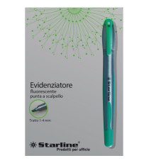 Evidenziatore a penna - punta scalpello - tratto da 1,0-4,0mm - verde - Starline