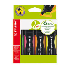 Evidenziatore Green Boss - punta a scalpello - tratto 2 - 5 mm - colori assortiti - 83% plastica riciclata - Stabilo - a