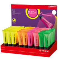 Evidenziatore Neon - colori assortiti - Stabilo - expo 45 pezzi