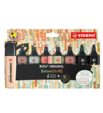 Evidenziatore Stabilo Boss NatureColors - punta a scalpello - colori assortiti - Stabilo - astuccio 8 pezzi