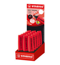 Evidenziatore Stabilo Boss Original - punta a scalpello - tratto 2 - 5 mm - rosso rosso - Stabilo - expo 15 pezzi