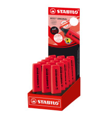 Evidenziatore Stabilo Boss Original - punta a scalpello - tratto 2 - 5 mm - rosso rosso - Stabilo - expo 15 pezzi