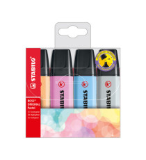 Evidenziatore Stabilo Boss Pastel - colori assortiti - tratto 2 - 5 mm - Stabilo - astuccio 4 pezzi