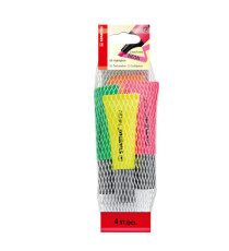 Evidenziatore stabilo Neon - punta a scalpello - tratto 2,00 - 5,00 mm - Stabilo - astuccio 4 pezzi