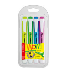 Evidenziatore Swing Cool - punta a scalpello - tratto 1 - 4 mm - Stabilo - astuccio 4 colori