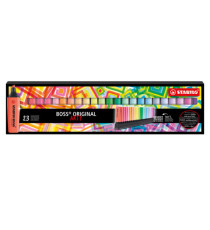 Evidenziatori Boss Original - colori assortiti fluo + pastel - Stabilo - deskset 23 pezzi