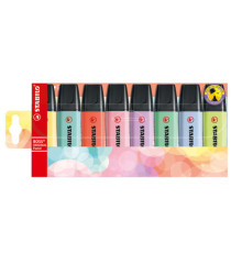Evidenziatori Stabilo Boss Pastel - punta a scalpello - colori assortiti - Stabilo -  astuccio 8 pezzi