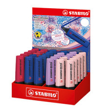 Evidenziatori Stabilo Boss Wildflowers - punta a scalpello - tratto 2 - 5 mm - colori assortiti - Stabilo - expo 30 pezz