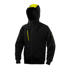 Felpa Borgo - con cappuccio - taglia XL - nero/giallo - Deltaplus