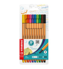 Fineliner Point 88 - tratto 0,4 mm - colori assortiti - Stabilo - conf.10 pezzi