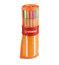 Fineliner Point 88 - tratto 0,4 mm - colori assortiti - Stabilo - rollerset 30 pezzi