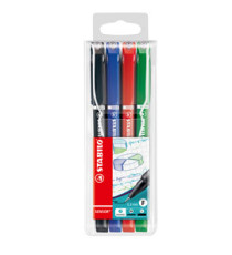 Fineliner Stabilo Sensor - tratto 0,3mm - 4 colori assortiti - Stabilo - conf. 4 pezzi