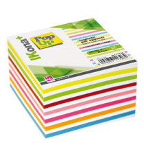 Foglietti Cubo - collato su un lato - colori assortiti - 9,5 x 9,5 cm - 720 fogli - IKona+