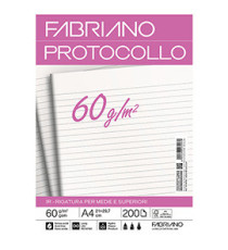 Foglio protocollo - A4 - 1 rigo - 60 gr - Fabriano - conf. 200 pezzi