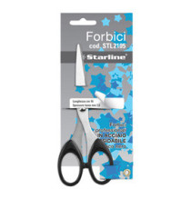 Forbici - 16 cm - lama in acciaio - impugnatura in ABS - nero - Starline