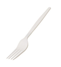 Forchetta monouso in CPLA - 16 cm - bianco - Leone - conf. 50 pezzi