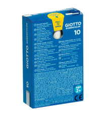 Gessetti Robercolor - lunghezza 80mm con diametro 10mm - bianco - Giotto - Scatola 10 gessetti tondi