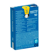 Gessetti Robercolor - lunghezza 80mm con diametro 10mm - bianco - Giotto - Scatola 10 gessetti tondi