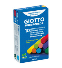 Gessetti Robercolor - lunghezza 80mm con diametro 10mm - colorati - Giotto - Scatola 10 gessetti tondi
