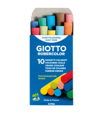Gessetti Robercolor - lunghezza 80mm con diametro 10mm - colorati - Giotto - Scatola 10 gessetti tondi