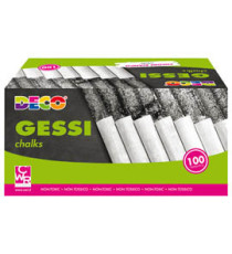 Gessetti tondi - ø 10 x 81 mm - bianco - Deco - Scatola 100 gessetti tondi