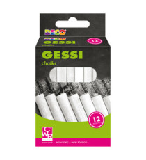 Gessetti tondi - ø 10 x 81 mm - bianco - Deco - Scatola 12 gessetti tondi