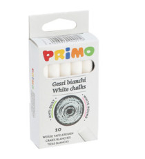 Gessetti tondi - ø 9x80 mm - bianco - Primo - Scatola 10 gessetti tondi