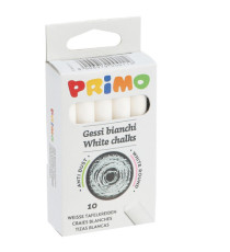 Gessetti tondi - ø 9x80 mm - bianco - Primo - Scatola 10 gessetti tondi