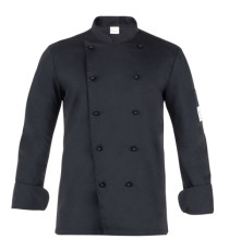 Giacca cuoco Adriano - da uomo - manica lunga - taglia XL - nero - Giblor's