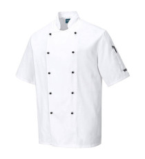 Giacca cuoco Kent - maniche corte - taglia L - bianco - Portwest