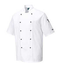 Giacca cuoco Kent - maniche corte - taglia M - bianco - Portwest