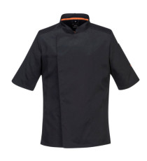 Giacca cuoco MeshAir Pro - maniche corte - taglia L - nero - Portwest